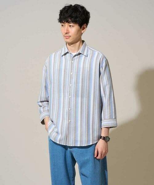 a.v.v / アー・ヴェ・ヴェ シャツ・ブラウス | 【洗濯機で洗える】カラーストライプシチブソデシャツ | 詳細2