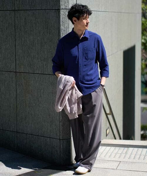 a.v.v / アー・ヴェ・ヴェ シャツ・ブラウス | 【イージーケア/洗濯機で洗える/毛玉になりにくい/ストレッチ】メッシュシアサッカーシチブソデシャツ | 詳細10