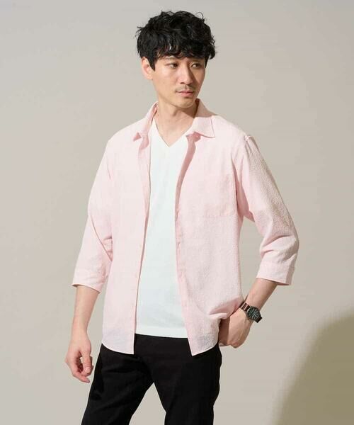 a.v.v / アー・ヴェ・ヴェ シャツ・ブラウス | 【イージーケア/洗濯機で洗える/毛玉になりにくい/ストレッチ】メッシュシアサッカーシチブソデシャツ | 詳細17