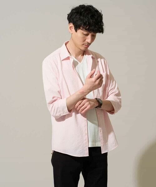 a.v.v / アー・ヴェ・ヴェ シャツ・ブラウス | 【イージーケア/洗濯機で洗える/毛玉になりにくい/ストレッチ】メッシュシアサッカーシチブソデシャツ | 詳細18