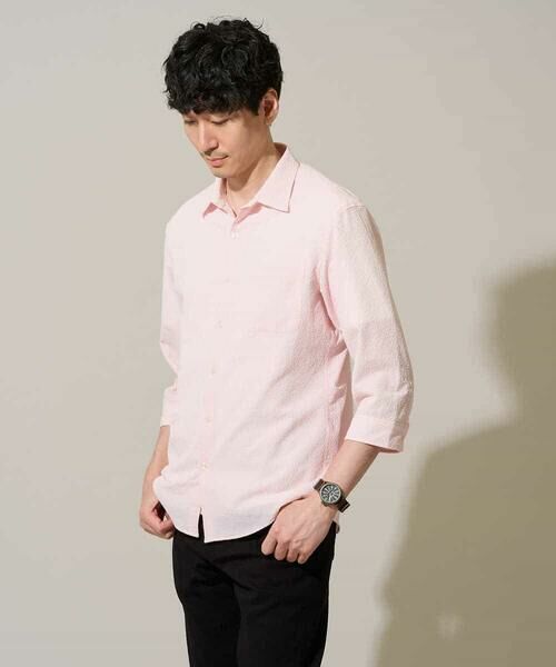 a.v.v / アー・ヴェ・ヴェ シャツ・ブラウス | 【イージーケア/洗濯機で洗える/毛玉になりにくい/ストレッチ】メッシュシアサッカーシチブソデシャツ | 詳細19