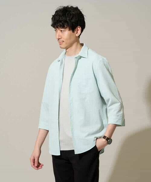 a.v.v / アー・ヴェ・ヴェ シャツ・ブラウス | 【イージーケア/洗濯機で洗える/毛玉になりにくい/ストレッチ】メッシュシアサッカーシチブソデシャツ | 詳細20