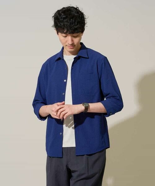 a.v.v / アー・ヴェ・ヴェ シャツ・ブラウス | 【イージーケア/洗濯機で洗える/毛玉になりにくい/ストレッチ】メッシュシアサッカーシチブソデシャツ | 詳細23