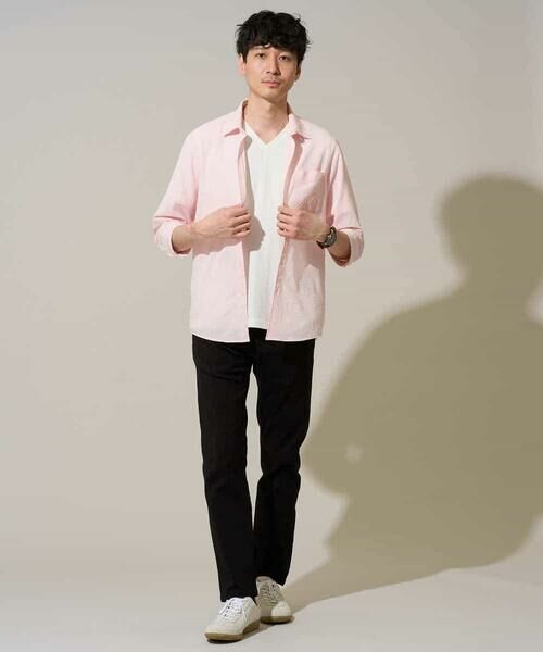 a.v.v / アー・ヴェ・ヴェ シャツ・ブラウス | 【イージーケア/洗濯機で洗える/毛玉になりにくい/ストレッチ】メッシュシアサッカーシチブソデシャツ | 詳細7