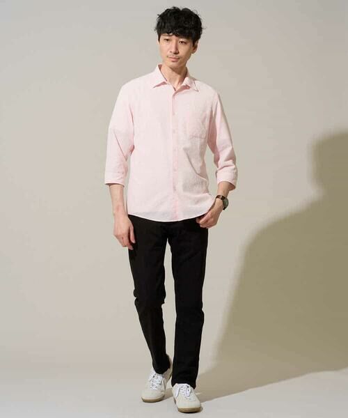 a.v.v / アー・ヴェ・ヴェ シャツ・ブラウス | 【イージーケア/洗濯機で洗える/毛玉になりにくい/ストレッチ】メッシュシアサッカーシチブソデシャツ | 詳細9