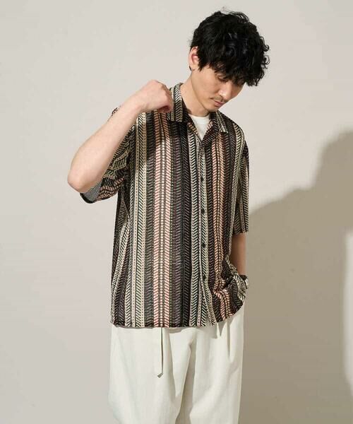 a.v.v / アー・ヴェ・ヴェ シャツ・ブラウス | 【洗濯機で洗える】ワイドストライプゴブソデオープンカラーシャツ | 詳細14