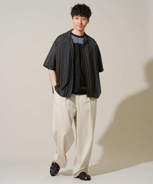 a.v.v / アー・ヴェ・ヴェ シャツ・ブラウス | 【洗濯機で洗える】ワイドストライプゴブソデオープンカラーシャツ | 詳細8