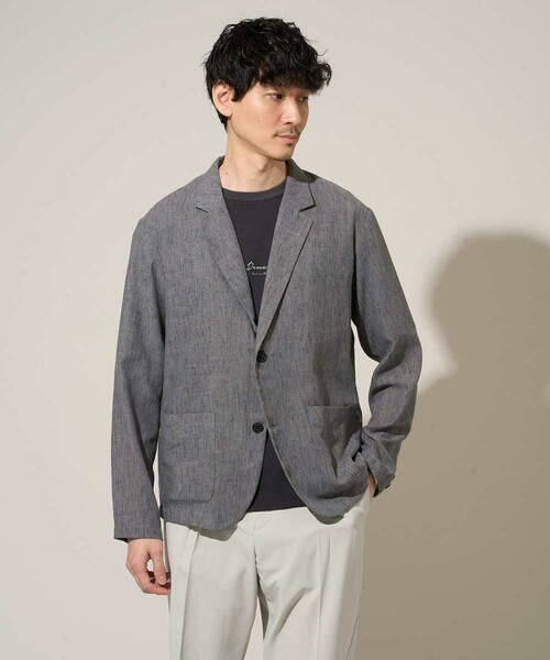 a.v.v / アー・ヴェ・ヴェ セットアップ | 【イージーケア/洗濯機で洗える/吸水速乾/接触冷感/シワになりにくい】メランジテーラードジャケット（ダークグレー）