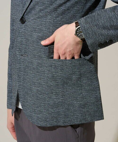 a.v.v / アー・ヴェ・ヴェ セットアップ | 【イージーケア/洗濯機で洗える/速乾/毛玉になりにくい/ストレッチ】サッカーハニカムプリントスマートジャケット | 詳細14