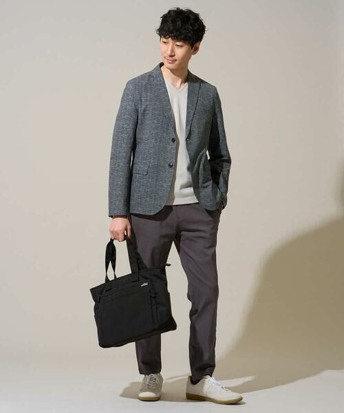 a.v.v / アー・ヴェ・ヴェ セットアップ | 【イージーケア/洗濯機で洗える/速乾/毛玉になりにくい/ストレッチ】サッカーハニカムプリントスマートジャケット | 詳細3