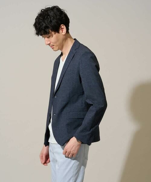 a.v.v / アー・ヴェ・ヴェ セットアップ | 【イージーケア/洗濯機で洗える/速乾/毛玉になりにくい/ストレッチ】サッカーハニカムプリントスマートジャケット | 詳細8