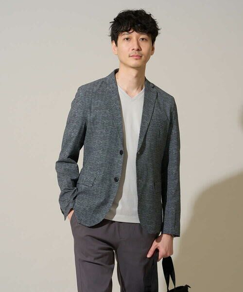 a.v.v / アー・ヴェ・ヴェ セットアップ | 【イージーケア/洗濯機で洗える/速乾/毛玉になりにくい/ストレッチ】サッカーハニカムプリントスマートジャケット | 詳細9