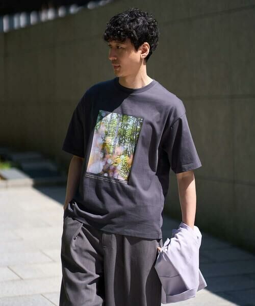 a.v.v / アー・ヴェ・ヴェ カットソー | 【コラボ/接触冷感】フォトグラファーコラボワイドシルエットカットソー（ダークグレー）