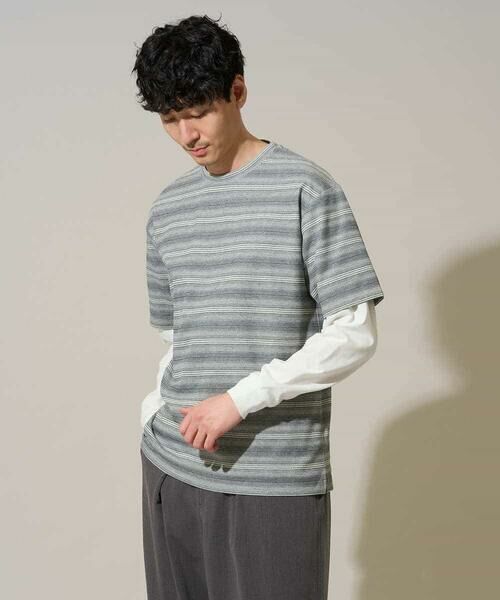 a.v.v / アー・ヴェ・ヴェ カットソー | 【イージーケア/洗濯機で洗える】ワッフルランダムボーダーカットソー | 詳細19