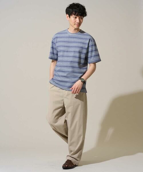 a.v.v / アー・ヴェ・ヴェ カットソー | 【イージーケア/洗濯機で洗える】ワッフルランダムボーダーカットソー | 詳細3