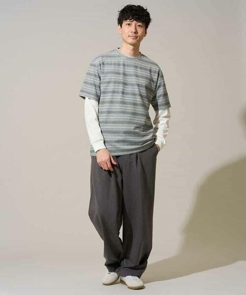 a.v.v / アー・ヴェ・ヴェ カットソー | 【イージーケア/洗濯機で洗える】ワッフルランダムボーダーカットソー | 詳細7