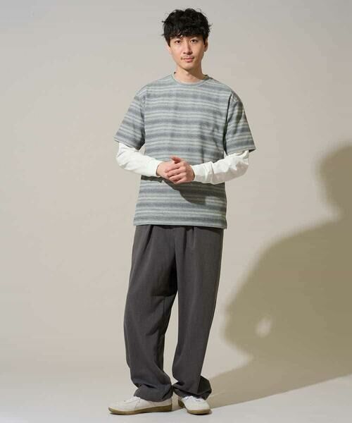 a.v.v / アー・ヴェ・ヴェ カットソー | 【イージーケア/洗濯機で洗える】ワッフルランダムボーダーカットソー | 詳細9