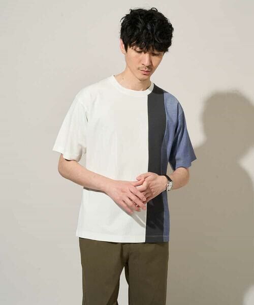 a.v.v / アー・ヴェ・ヴェ カットソー | 【洗濯機で洗える】タテキリカエカットソー（ホワイト）