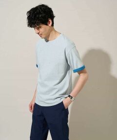 a.v.v / アー・ヴェ・ヴェ カットソー | 【イージーケア/洗濯機で洗える/接触冷感】ヘリンボーンストレッチダブルフェイスカットソー