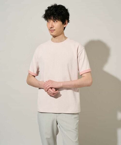 a.v.v / アー・ヴェ・ヴェ カットソー | 【イージーケア/洗濯機で洗える/接触冷感】ヘリンボーンストレッチダブルフェイスカットソー | 詳細12