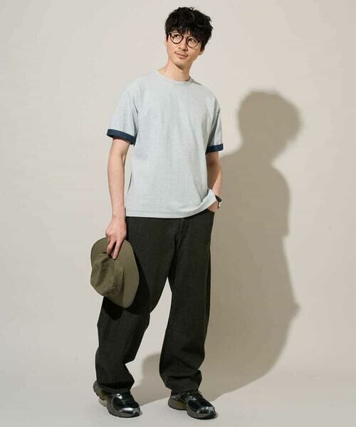 a.v.v / アー・ヴェ・ヴェ カットソー | 【イージーケア/洗濯機で洗える/接触冷感】ヘリンボーンストレッチダブルフェイスカットソー | 詳細9