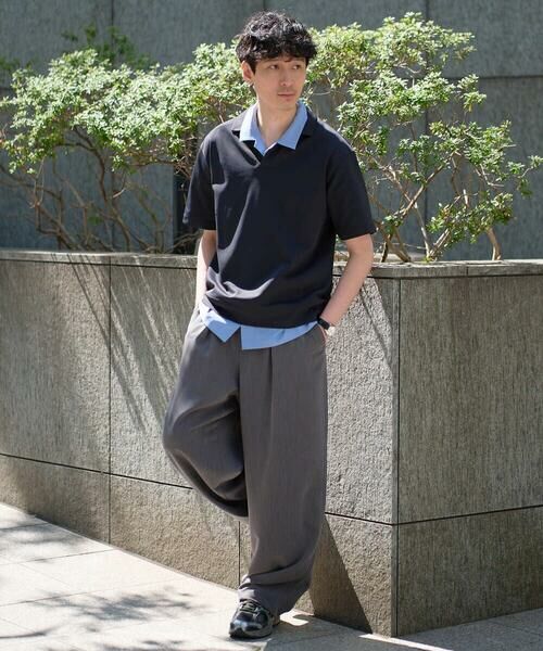 a.v.v / アー・ヴェ・ヴェ カットソー | 【イージーケア/洗濯機で洗える/接触冷感/毛玉になりにくい】ダブルフェイスワイドシルエットスキッパーポロ | 詳細1