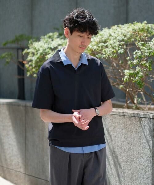 a.v.v / アー・ヴェ・ヴェ カットソー | 【イージーケア/洗濯機で洗える/接触冷感/毛玉になりにくい】ダブルフェイスワイドシルエットスキッパーポロ | 詳細8