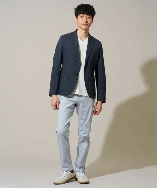 a.v.v / アー・ヴェ・ヴェ チノ・ワークパンツ | 【イージーケア/洗濯機で洗える/接触冷感/ストレッチ/シワになりにくい/毛玉になりにくい】ヘリンボーンストレッチ5ポケットパンツ | 詳細1