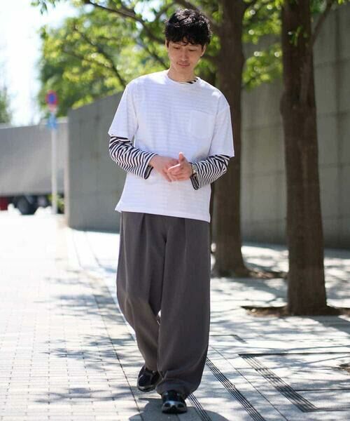 a.v.v / アー・ヴェ・ヴェ その他パンツ | 【イージーケア/洗濯機で洗える/シワになりにくい/接触冷感/ストレッチ】オックスストレッチオーバーパンツ | 詳細1