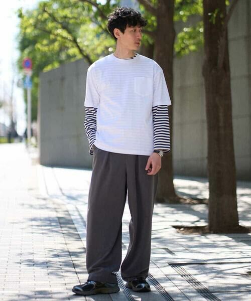 a.v.v / アー・ヴェ・ヴェ その他パンツ | 【イージーケア/洗濯機で洗える/シワになりにくい/接触冷感/ストレッチ】オックスストレッチオーバーパンツ | 詳細2