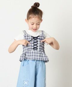 a.v.v / アー・ヴェ・ヴェ カットソー | [120-160]【セットアップ可能】裾フリルドッキングトップス