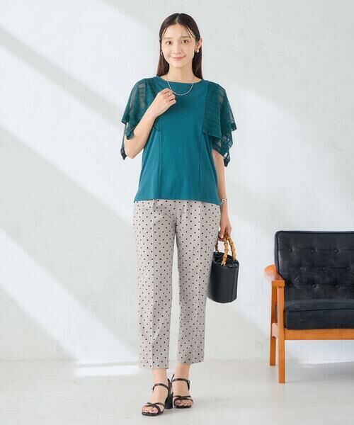 a.v.v / アー・ヴェ・ヴェ カットソー | 【接触冷感/UVカット】幾何レースフレアスリーブトップス | 詳細8