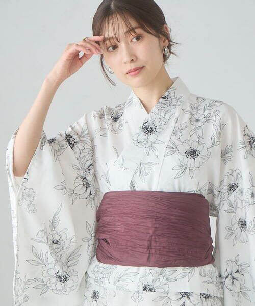 a.v.v / アー・ヴェ・ヴェ ロング・マキシ丈ワンピース | 二部式で簡単に着られる！セパレート浴衣 3点セット【接触冷感/洗える/吸水速乾/WEB限定】（ホワイト）