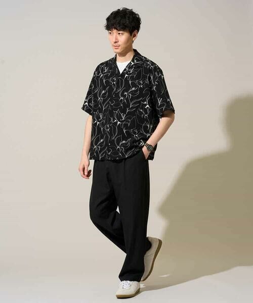 a.v.v / アー・ヴェ・ヴェ シャツ・ブラウス | 【イージーケア/洗濯機で洗える/速乾/接触冷感/毛玉になりにくい】センガプリントゴブソテオープンカラーシャツ | 詳細7