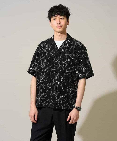 a.v.v / アー・ヴェ・ヴェ シャツ・ブラウス | 【イージーケア/洗濯機で洗える/速乾/接触冷感/毛玉になりにくい】センガプリントゴブソテオープンカラーシャツ | 詳細9