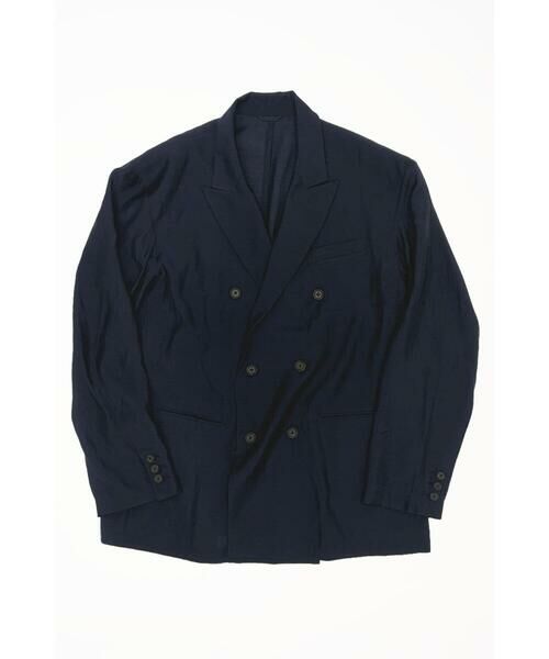 a.v.v / アー・ヴェ・ヴェ セットアップ | 【洗濯機で洗える】シアーダブルブレストジャケット（ネイビー）