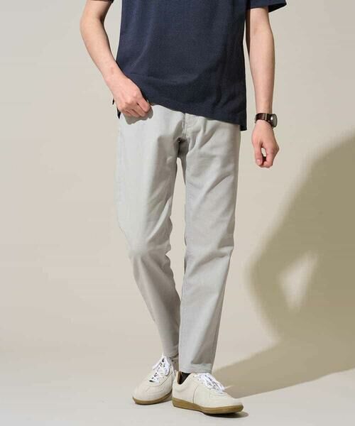 a.v.v / アー・ヴェ・ヴェ チノ・ワークパンツ | 【イージーケア/洗濯機で洗える/軽撥水/接触冷感/速乾/ストレッチ/毛玉になりにくい】ストレッチコードレーン5PKアンクルパンツ(ライトグレー)