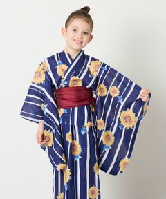 a.v.v / アー・ヴェ・ヴェ ロング・マキシ丈ワンピース | [120-130]【WEB限定/2点セット/綿100％】簡単に着られる浴衣・兵児帯セット