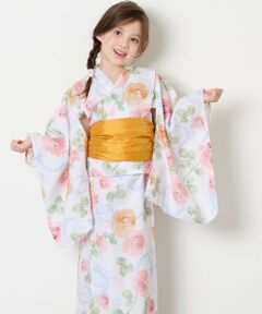 a.v.v / アー・ヴェ・ヴェ ロング・マキシ丈ワンピース | [120-130]【WEB限定/2点セット/綿100％】簡単に着られるワンピース浴衣・兵児帯