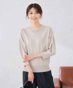a.v.v / アー・ヴェ・ヴェ ニット・セーター | 【洗える/UVカット】ボートネック 袖タックニット