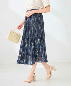 a.v.v / アー・ヴェ・ヴェ ロング・マキシ丈スカート | 【洗える】フラワープリントランダムプリーツスカート