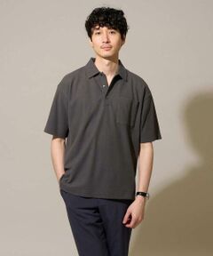 a.v.v / アー・ヴェ・ヴェ カットソー | 【接触冷感/洗濯機で洗える/遮熱/イージーケア/毛玉になりにくい】ハニカムジャカードワイドシルエットポロシャツ