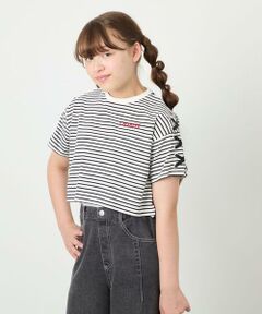 a.v.v / アー・ヴェ・ヴェ カットソー | [130-160]レースアップロゴTシャツ