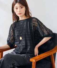 a.v.v / アー・ヴェ・ヴェ カットソー | シアーチェックドルマントップス