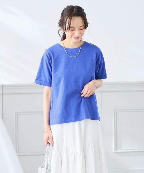 a.v.v / アー・ヴェ・ヴェ カットソー | 【低身長サイズ】ロールアップハーフスリーブTシャツ【接触冷感/UVカット/コットン100%】 | 詳細16