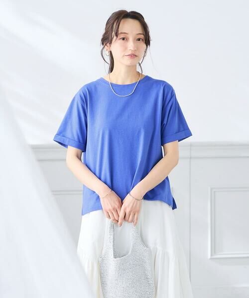 a.v.v / アー・ヴェ・ヴェ カットソー | 【低身長サイズ】ロールアップハーフスリーブTシャツ【接触冷感/UVカット/コットン100%】 | 詳細17
