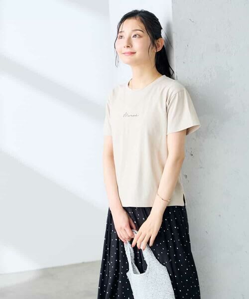 a.v.v / アー・ヴェ・ヴェ カットソー | 【低身長サイズ】コンパクトロゴTシャツ【接触冷感/UVカット/コットン100%】 | 詳細1