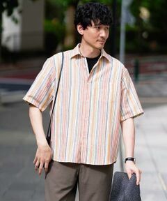 a.v.v / アー・ヴェ・ヴェ シャツ・ブラウス | 【洗濯機で洗える】カラーストライプワイドシルエットシャツ