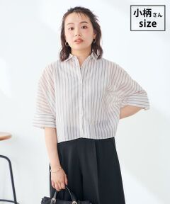 a.v.v / アー・ヴェ・ヴェ シャツ・ブラウス | 【低身長サイズ】クロップド丈セミシアーシャツ［接触冷感/イージーケア/洗える］
