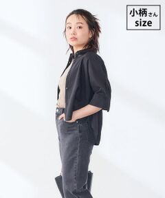 a.v.v / アー・ヴェ・ヴェ シャツ・ブラウス | 【低身長サイズ】クロップド丈セミシアーシャツ［接触冷感/イージーケア/洗える］